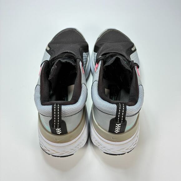 Nike React Miler Shield Gray Black Pink Athletic Running Shoes Women's Size 8 - Picture 7 of 10